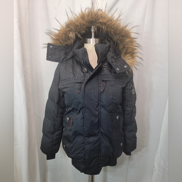 J. Whistler Classic Summit Puffer Bomber Jacket - Water Resistant, Hood With Removable Fur, Quilted Down Fill - View #3